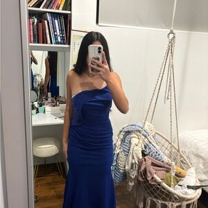 Royal blue strapless dress
